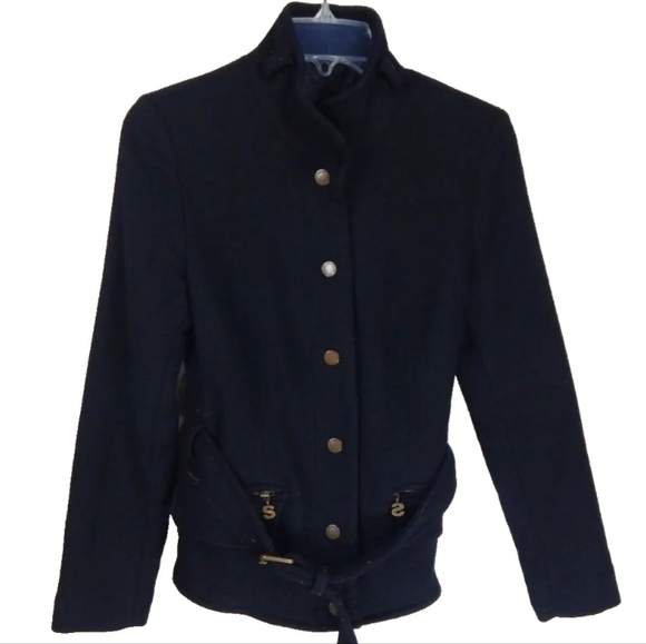 Desigual Black Wool Blend Moto Jacket - Picture 1 of 4